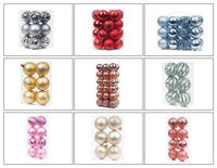 Lot de 41 boules de Noël en plastique rouges de 6 cm, styles variés, personnalisables OEM, prix d'usine, décorations suspendues pour la maison