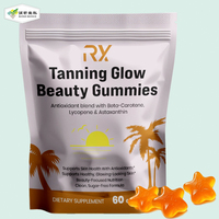 Gummies bronzantes personnalisées à l'astaxanthine, formule halal et végétalienne, 60 unités, pour un éclat sain et le soutien de la peau, pour hommes et femmes