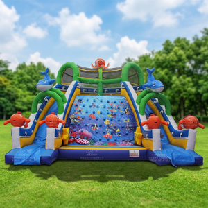 WINSUN Tobogán Inflable Comercial Personalizado para Exteriores, con Diseño de Piratas, Azul y Blanco, de PVC, para Acuarios - Product Image 1