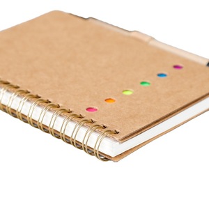 Reliure spiralée à anneaux doubles 5 couleurs personnalisées Bloc-notes A6 PET Ensemble de stylos pour carnet de notes couverture rigide - Product Image 6