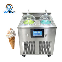 Machine à glaces et sorbets verticale professionnelle QDMECH avec temps de production réglable pour la préparation de desserts