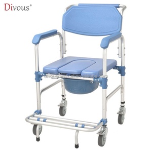 <b>Folding</b> Medical Equipment Shower <b>Commode</b> Chair <b>Commode</b> Toilet Chair Foldable Bedside <b>Commode</b> Chair for Elderly With Wheel Toilet - Product Image 2