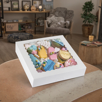 Boîte d'emballage de gâteau en matériau de qualité alimentaire du fabricant Boîte de papier de carton blanc écologique avec fenêtre transparente