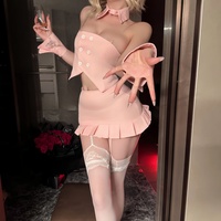Ensemble de lingerie de costume de lapine érotique, design sans bretelles coquin, idéal pour les jeux de rôle et la romance en chambre