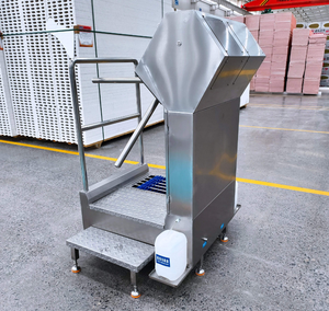 Station de lavage de chaussures à poste unique en acier inoxydable 304 avec tourniquet de désinfection des mains, station d'hygiène personnelle pour usine alimentaire - Product Image 3