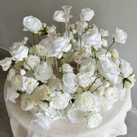 Boule de fleurs artificielles réalistes en soie, roses rouges, centre de table pour mariage, décoration de fête, décoration de la maison