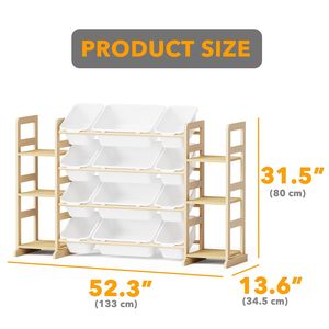 Gỗ Đồ Chơi Lưu Trữ <span class=keywords><strong>Organizer</strong></span> Với 6 Kệ Và 12 Thùng, Đồ Chơi Bằng Gỗ Tổ Chức Cuốn Sách Kệ Trẻ Em Bin Kệ Hộp Đồ Chơi Trường Hợp Cho Phòng Ngủ - Product Image 2