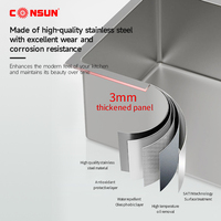 Consun multifonctionnel Guangzhou armoires de cuisine éviers bol unique sous le comptoir évier de cuisine en acier inoxydable 304 pour la cuisine