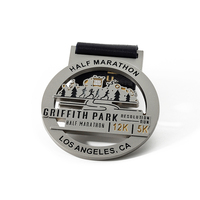 Vente en gros de médailles personnalisées en alliage de Zinc, moulage sous pression, Nickel mat 5k 12k, médaille de Marathon de course fabricant de médailles
