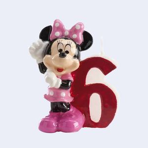Bougie d'anniversaire Minnie numéro 6 7 cm pour la décoration de gâteau - Product Image 1