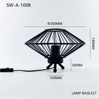 Nouvelles Arrivées : Lampes de Table Minimalistes Personnalisables en Métal Noir, Style Cage, LED, Portables, Idéales pour Hôtels et Salons