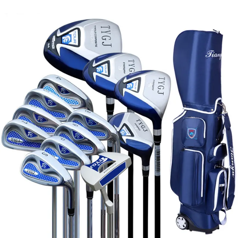 YIWU Juego de palos de golf Juego completo para diestros para hombres Principiantes 13 palos con bolsa de soporte Wedge and Driver Full Golf Club Set