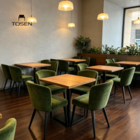 Fauteuil de style français, chaise à dossier de style nordique, chaise de café américaine, chaise de restaurant simple et moderne en bois massif et tissu