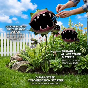Estacas Decorativas de Metal con Forma de Planta Comedora de Hombres, Estatua de Flor <span class=keywords><strong>Venus</strong></span> Flytrap para Exteriores, Divertidas Esculturas de Monstruos para Jardín - Product Image 4