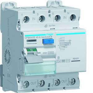 CPB640E Personalizzabile con Hagers RCCB 4P 40A tipo B selettivo 300mA 4 moduli - Product Image 1