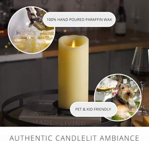 Vela LED Eléctrica sin Llama, con Efecto de Parpadeo, de Plástico, Tipo Pilar, Candelabro, con Control Remoto, para Decoración del Hogar, Bodas, Diwali - Product Image 4