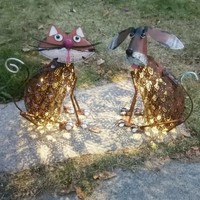 Oniya Niedliche Solar-Katzen- und Hundestatue Gartenbeleuchtung Lustige Tierskulptur Gartendekoration Geschenk für Tierliebhaber Terrasse Rasen