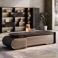 Escritorio Ejecutivo Moderno de Lujo en Forma de L, Muebles Comerciales para Oficinas de Gerentes y Jefes, Resistente al Agua y Duradero