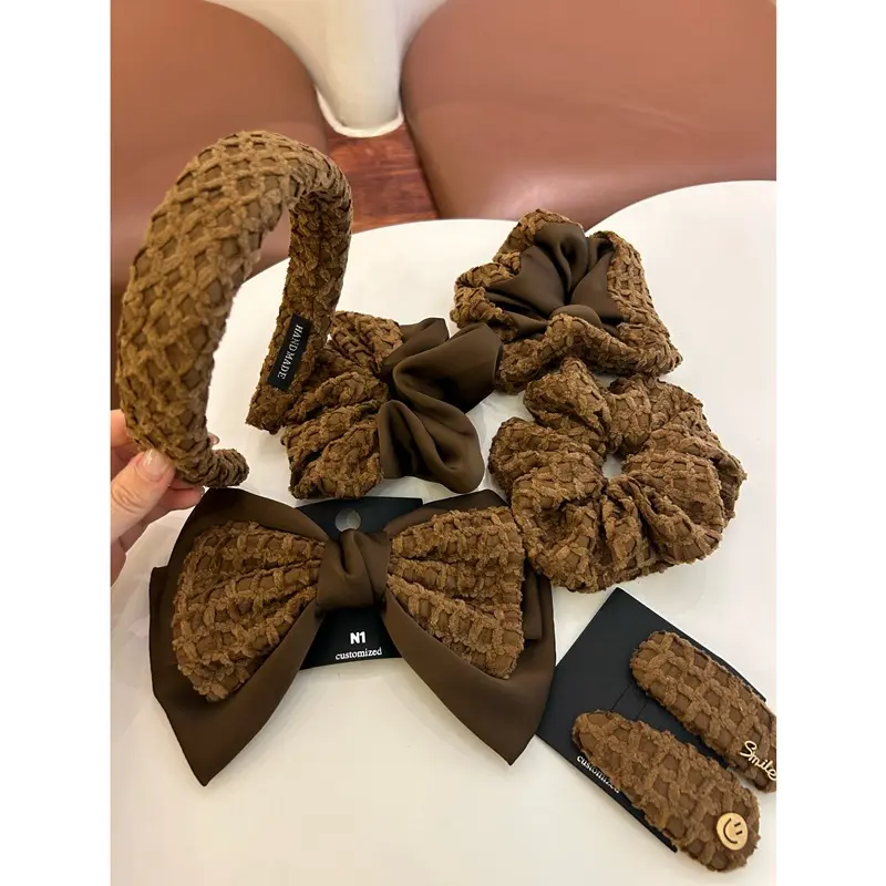 IVANHOE all'ingrosso copricapi da donna alla moda cerchi per capelli Waffle alti elastici per capelli BB Clip stile accademia