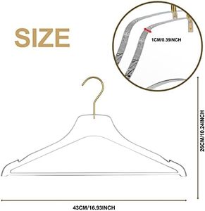 Chất Lượng Cao Matte Vàng Móc Lucite Móc Rõ Ràng Acrylic Treo Móc Cho Quần Áo Áo Khoác Áo Sơ Mi Tủ Quần Áo Tủ Quần Áo Tổ Chức - Product Image 3