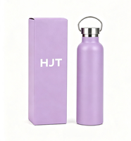 Bouteille isotherme en acier inoxydable 304 de 350 ml pour commande en gros, bouteille d'eau réutilisable à isolation sous vide avec poignée métallique