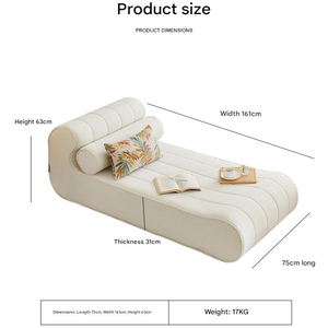 Poltrona Moderna Kino in Tessuto Impermeabile con Poggiatesta Rimovibile e Lavabile, Chaise Longue Morbida per Casa con Spugna ad Alta Densità - Product Image 5