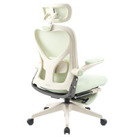 Chaise de bureau de direction ergonomique moderne avec appui-tête 3D, dossier haut en maille, accoudoirs rabattables