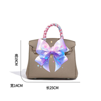 Sac à main de luxe en cuir microfibre grain litchi taille 25, avec double poignée, sac bandoulière, sac fourre-tout avec serrure et foulard