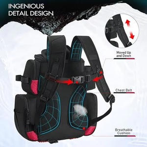 Sac à dos de pêche avec porte-canne et porte-équipement, léger, résistant à l'eau, pour le rangement des accessoires de pêche en extérieur - échantillon gratuit - Product Image 4