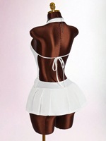 Robe Courte Plissée Sexy et Tendance 2026, Couleur Unie, Coupe Ajustée, Épaules Dénudées, Dos Nu, Décolleté Plongeant en V, Effet Amincissant