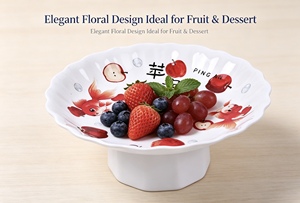 Plateau à fruits en mélamine incassable et écologique pour le camping avec motif porte-bonheur chinois « Ping An » - Product Image 3