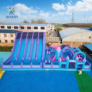 Castillo Inflable Resistente <span class=keywords><strong>de</strong></span> Anxin Factory, Diseño <span class=keywords><strong>de</strong></span> Tobogán Múltiple para Centros <span class=keywords><strong>de</strong></span> Entretenimiento y Eventos - Product Image 2