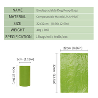 Modèle de logo personnalisé vente en gros écologique compostable biodégradable sacs de déchets de caca de chien sac de merde de chien