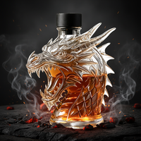 Carafe de luxe en verre borosilicate à tête de dragon 750 ml, bouteille de whisky personnalisée pour bar, fête, collection, décoration intérieure