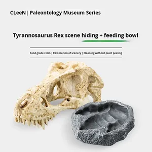 Caverna del nascondiglio del cranio del dinosauro con la piattaforma crogiolante per gechi e serpenti - Product Image 5