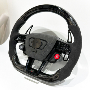 Volant de voiture en cuir Alcantara et fibre de carbone noire pour <span class=keywords><strong>Audi</strong></span> C8, qualité supérieure pour <span class=keywords><strong>Audi</strong></span> B8 B8.5 B9 R8 A3 A5 A6 A7 <span class=keywords><strong>TT</strong></span> C8 C7 C6 B6 B7 - Product Image 5