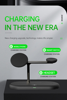 Station de charge rapide en alliage de zinc Anfuyou, nouvelle vente chaude, chargeur sans fil magnétique 15W pour smartphone, montre, écouteurs et lampe.