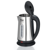 Bouilloire électrique RAF R.7300 1500W 2.0L avec indicateur de niveau d'eau, en acier inoxydable 201, prise VDE, chauffage rapide pour la préparation de boissons chaudes