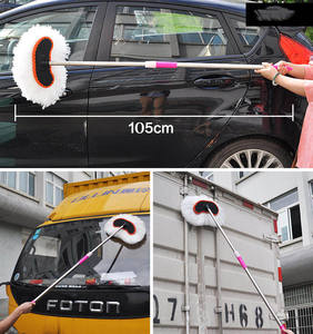2025 nouvelles brosses de nettoyage de voiture à long manche rotatif réglable lavage de voiture tête en Fiber de lait spécial dépoussiérage <span class=keywords><strong>Duster</strong></span> - Product Image 5