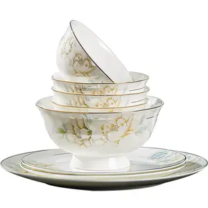 Ensemble de vaisselle en fleurs de cerisier, vaisselle en céramique, vaisselle en porcelaine personnalisée