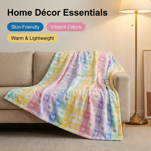 <span class=keywords><strong>Plaid</strong></span> en flanelle 130x150cm à carreaux <span class=keywords><strong>pastel</strong></span> papillon quatre saisons voyage en avion décoration intérieure emballé sous vide sac OPP doux et chaud - Product Image 1