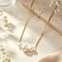 Ensemble collier et boucles d'oreilles pendantes en acier inoxydable plaqué or 18 carats, imperméable, avec nœud perlé, pour femmes