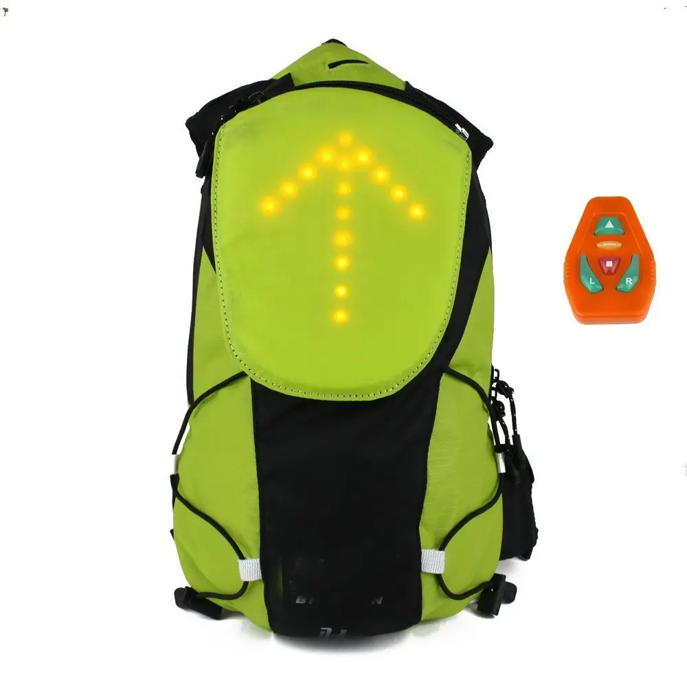 Lightweight Reflective LED Signal Light Backpack Remote Control Turn Signal USB Rechargeable Outdoor Sport Safety Bag for Bike