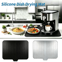 Tapis de séchage pliable en silicone grand format avec plateau de drainage incliné, multi-usages pour comptoir de cuisine ou camping en extérieur