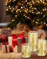 Ensemble de bougies LED sans flamme à télécommande en verre pour la décoration