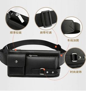 I-0326 ขายดี กระเป๋าหนัง PU สีดำ แฟชั่น ยูนิเซ็กซ์  กันน้ำ ลายลูกกวาด  สำหรับกิจกรรมกลางแจ้ง ฤดูใบไม้ผลิ/ฤดูร้อน  รับสกรีนโลโก้ตามแบบ - Product Image 2