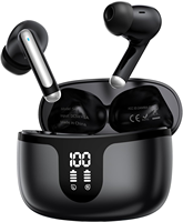 Écouteurs sans fil intra-auriculaires TWS OEM vérifiés S48 avec réduction de bruit ENC, affichage numérique LED de la puissance et basses profondes stéréo de 13 mm