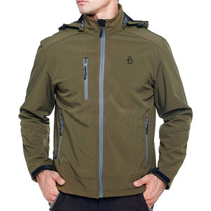 Veste Softshell pour homme avec logo personnalisable, longueur régulière, hiver, imperméable, en toile polaire, style streetwear, sur mesure, devant - Product Image 6