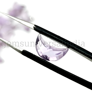 Pierre précieuse en améthyste rose naturelle en forme de croissant de lune, 12 mm, facettée, sculptée à la main, prix de gros pour la fabrication de bijoux - Product Image 1