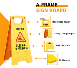 Sarı katlama zemin işareti üzerinde 25 \ "X 12 \" plastik siyah dikkatli bir çerçeve yaya alanı trafik uyarı işareti yavaşlatmak - Product Image 6